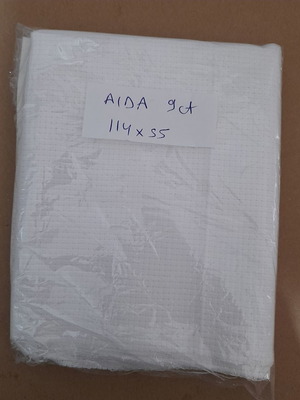 White AIDA fabric 9ct 114 x 55 cm