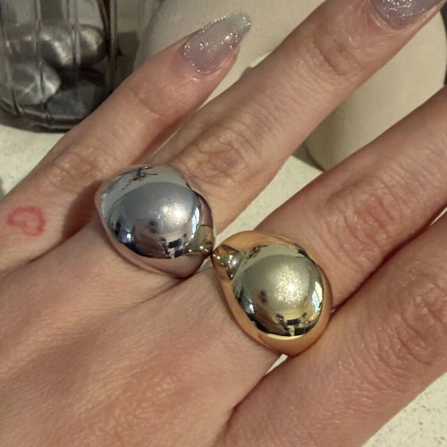 Nomination stainless steel rings like new, gold and silver color, adjustable