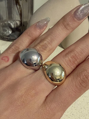 Nomination stainless steel rings like new, gold and silver color, adjustable