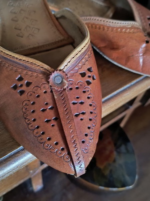 Ethnik leather mules used, size 38, brown