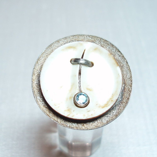 Blue Topaz handmade silver ring .925