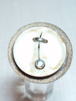 Blue Topaz handmade silver ring .925