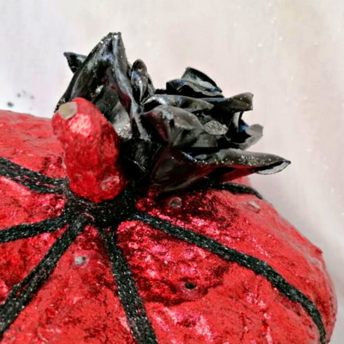 Large red papier mache pumpkin new