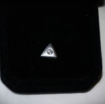 Μικρό διακριτικό μενταγιόν ασημένιο sterling silver 925 με ζιρκόνια και αόρατο κορδόνι καινούργιο