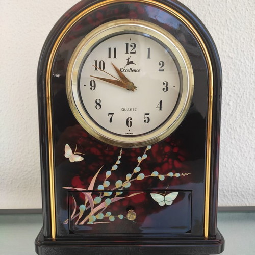 Japanese analog tabletop clock new with drawer
