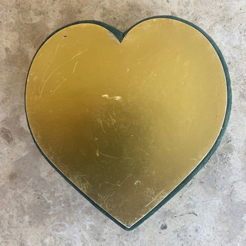 Velvet Green Heart Box hand-painted, used