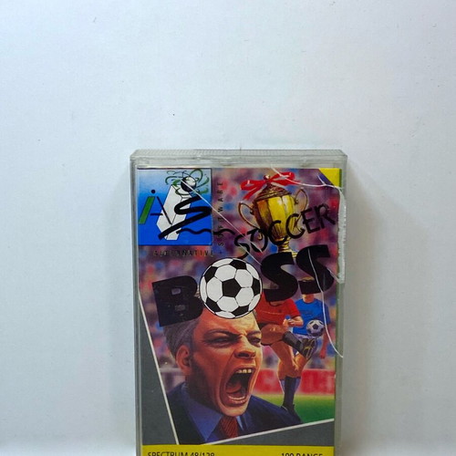Soccer Boss 1987 Spectrum ZX tape cassette used with manual