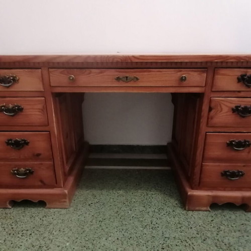Solid Austrian Pine Desk used with two chairs
