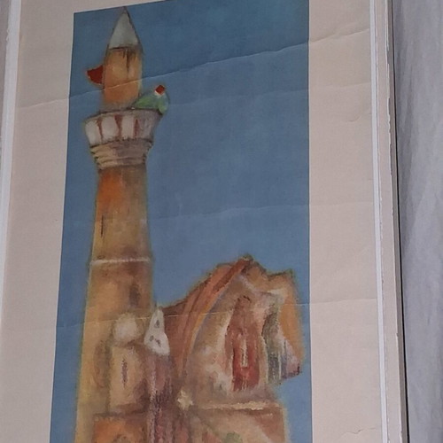 The Minaret Lithograph 1957 by G. Pol Georghiou like new