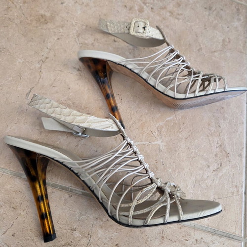 Versace Runway High-Heeled Sandals like new, beige, size 40