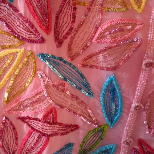 Embroidered blouse pink, like new, size M