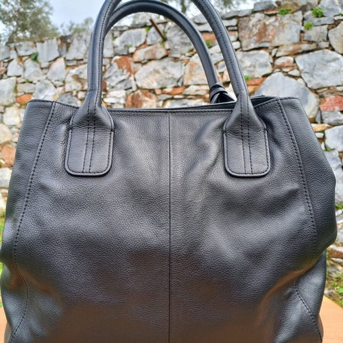Christian Lacroix leather handbag used, black, large