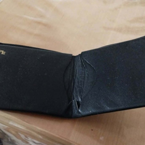 Opel leather wallet vintage collectible used, black