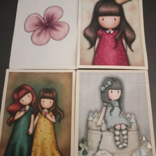 Santoro Gorjuss Panini collectible stickers set of 4, like new
