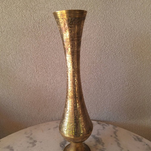 Brass vase used with beautiful engravings