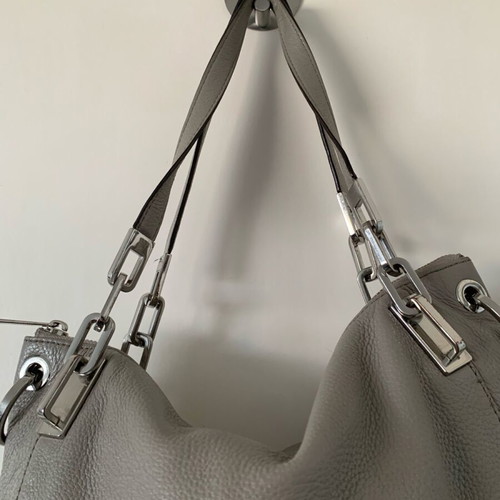 Michael Kors gray leather bag like new
