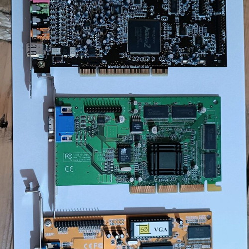 Computer components used, memory cards, sound and graphics cards, DVD writer