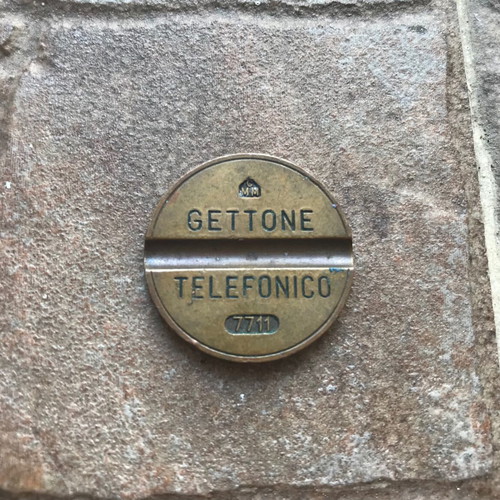 Gettone Telefonico 7711 CMM used, brass Italian telephone token