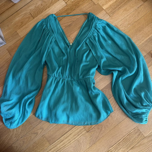 BSB blouse with sleeves new, turquoise, size L