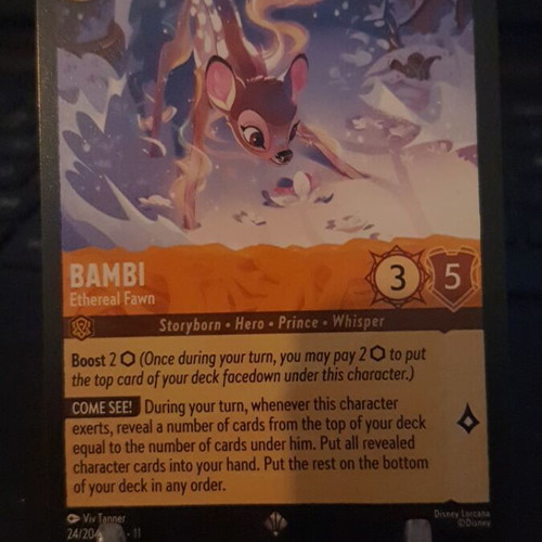 Bambi Ethereal Fawn 24/204 Super Rare Winterspell Disney Lorcana TCG like new