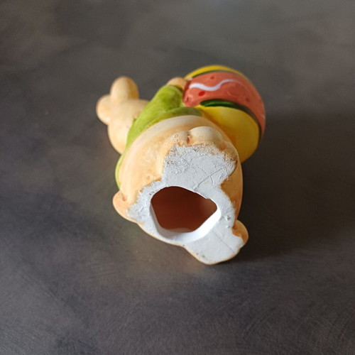 Ceramic Easter candle holder bunny with white candle like new