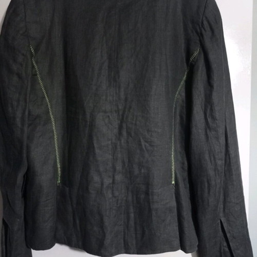 Salvatore Rinaldi Milano linen black suit with green details like new