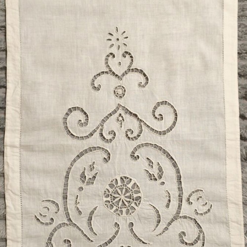 White cutwork vintage curtain handmade like new