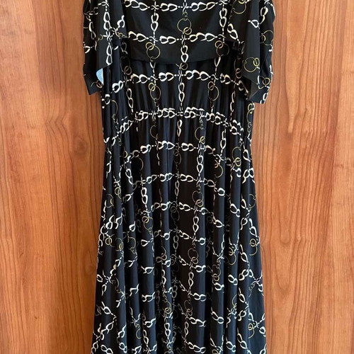 Silky Collection midi dress new with gold details, black