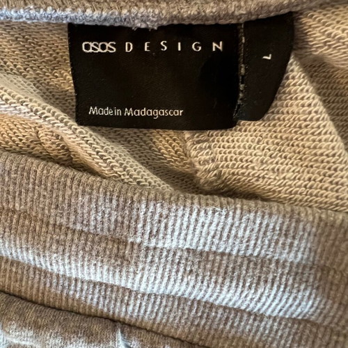 Asos sports shorts cotton, like new, grey and white, size L