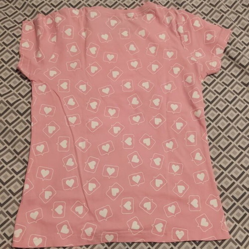 Dreams by Joyce girls' summer pajamas, pink and white