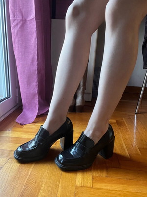 Marco Tozzi moccasin style shoes with heel new, black