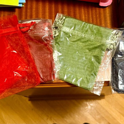 Gift pouch set new, organza and fabric, various colors