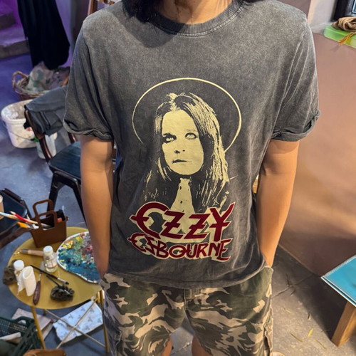 Vintage Y2K Ozzy Osbourne Merch Tee Shirt used, faded black, size S
