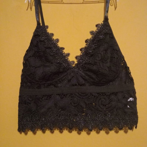 Shein Bralette lace elastic size S cup A/B new black