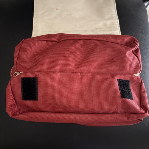 Aude Falbert travel toiletry bag 3 in 1 like new, burgundy and ecru