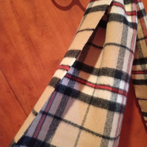 Burberry folding umbrella and Johnstones of Elgin cashmere scarf used