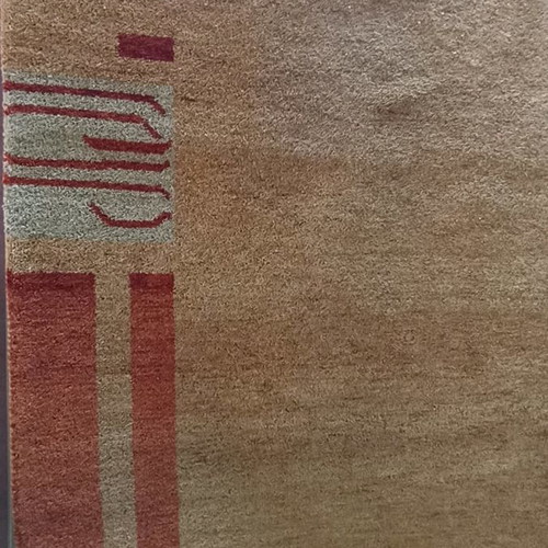 Handmade wool rug 2.00x3.00 new, India with terracotta and brown details