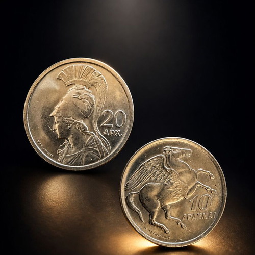 Collectible Junta 1973 coins like new, set of 20 & 10 drachmas