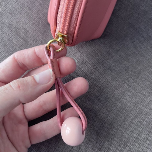 Furla small leather wrist bag, coral pink