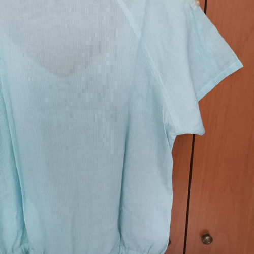 Toi&Moi striped cotton shirt like new, green and white, size L