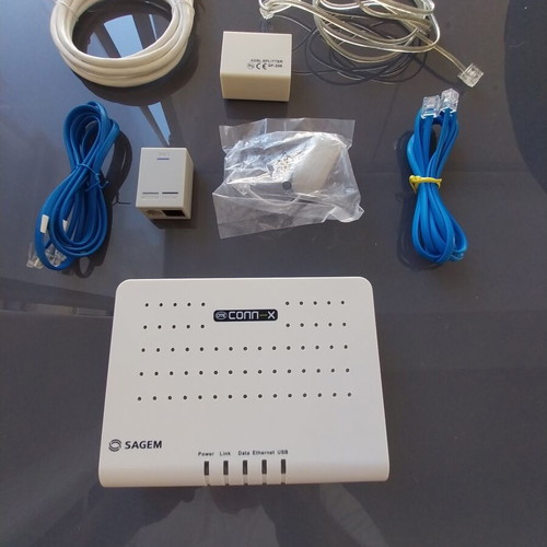 Sagem router with accessories and cables