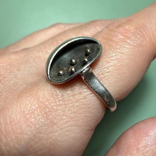 Handmade ring 18K gold and 925 silver used, vintage design