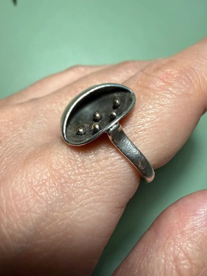 Handmade ring 18K gold and 925 silver used, vintage design