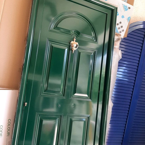 Aluminum exterior door new, cypress color, 1m x 2.20m with multipoint lock