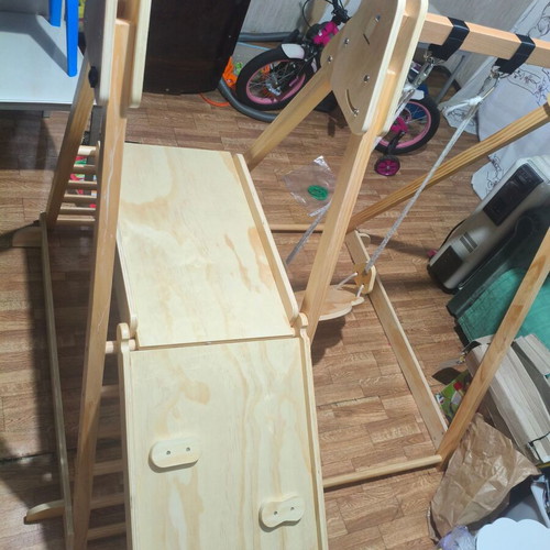 Wooden climbing frame slide swing for babies like new