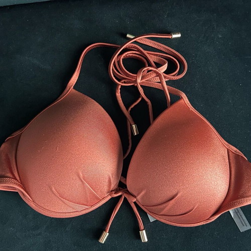 Victoria’s Secret bikini top like new, brown orange, 32d D70