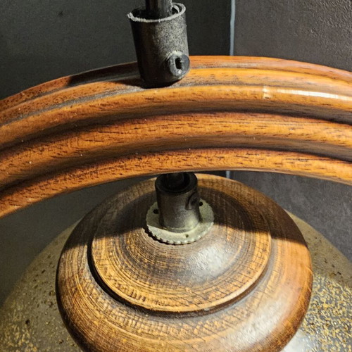 Vintage ring lamp with glass globe MCM like new