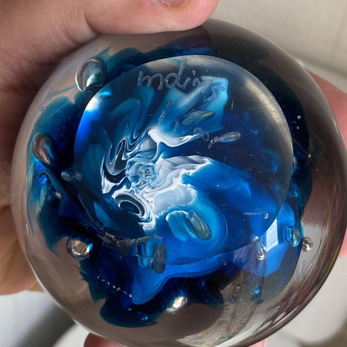 Mdina Glass Malta handmade glass paperweight like new