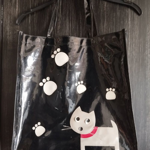 Vinyl Cat Bag like new, 33x35.5cm, with umbrella pocket