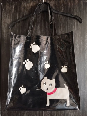 Vinyl Cat Bag like new, 33x35.5cm, with umbrella pocket